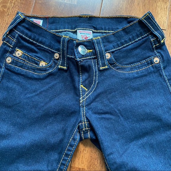 True Religion Dark Wash Low Rise Skinny Jeans 24 - Picture 6 of 9